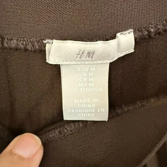 H&M Long Skirts Women's Brown Medium Pleated High Elastic Waist Classic Comfort - Picture 3 of 5